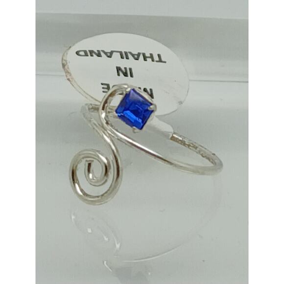 Sexy Blue Crystal Rhinestone Toe Ring Adjustable Size Sterling Silver Gift Boxed - Picture 3 of 8